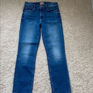 MOTHER Women's Deep Blue Straight Jeans